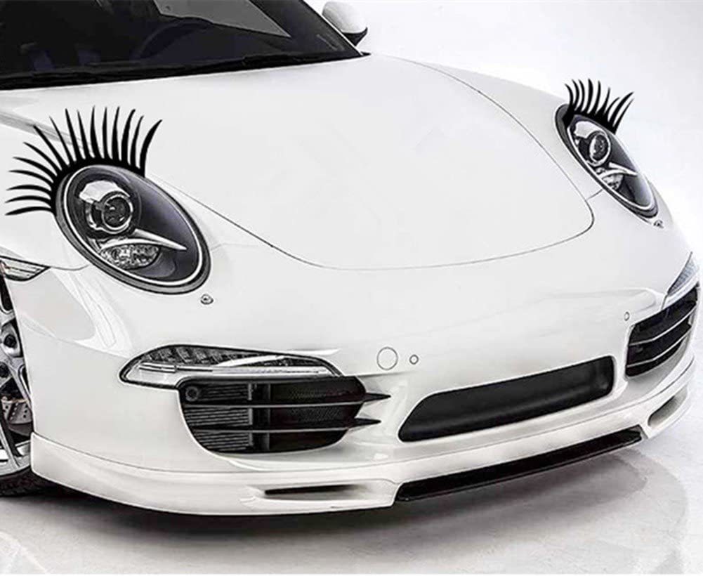 4 Piece of Car Eyelashes for Headlights,Fit for Any Car, Black Color Car Lashes