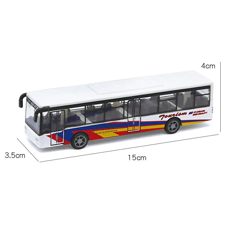 Mini Alloy Bus Model Kids Boys Toys Diecast Pull Back Vehicle Inertia Car -WHITE - £9.58 GBP