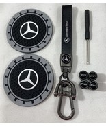 Genuine Leather Lanyard, Cupholders &amp; Metal Tire Stem Caps Set For Merce... - $59.28 CAD