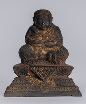 Ancien Thai Style Rattanakosin Happy, Fat, Riant Statue de Bouddha - 14c... - £789.83 GBP