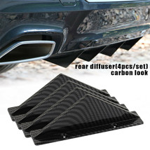 4PCS Carbon Fiber SUV/Car Rear Bumper Spoiler Diffuser Shark Fin Style Protector - £9.71 GBP