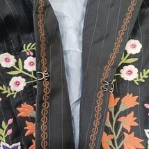 Yank American BAU1184 Youth Gray Orange -Pinstripe Embroidered Blazer Size 7/8 image 13