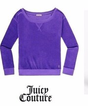 Juicy Couture Velour Bright Violet Crew Top Sweater Xs - £47.48 GBP
