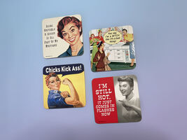Ephemera Inc. Set of 4 Girl Power Vintage Coasters - $7.99