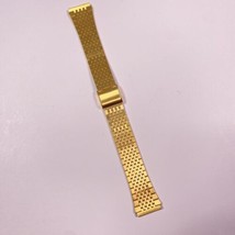 18mm Flared 2-Piece Yellow Gold-Tone Vintage Watch Band - £38.82 GBP