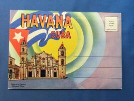 Greetings from Havana Linen Postcard Flip Out - MINT UNPOSTMARKED - $19.78