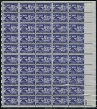 1953 General George S. Patton Sheet of Fifty 3 Cent Postage Stamps Scott 1026 - £11.94 GBP