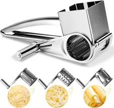 Stainless Steel Manual Rotary Cheese Grater Cutter Ginger Slicer Garlic Shredder - £27.17 GBP