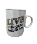 VTG Live Regis &amp; Kathie Lee White Mug w/ Golden Trim - £55.18 GBP