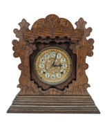 Antique Ansonia Penton 8 day strike cabinet clock wooden oak case with k... - $149.99