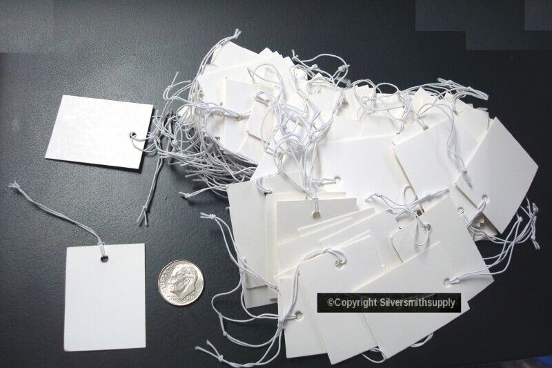 Primary image for PRICE TAGS 100 White jewelry large write on label 1 5/8" x 1 1/4" 40X30mm PT008
