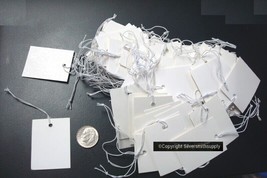PRICE TAGS 100 White jewelry large write on label 1 5/8&quot; x 1 1/4&quot; 40X30mm PT008 - £4.69 GBP