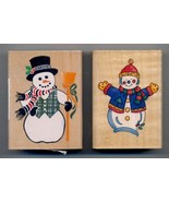 Set of 2 Snowman Stamps - Snappy Snowman &amp; No-Name, Brand-New, Made in USA - £13.23 GBP