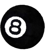 8 Ball Rug, 24&quot; Black round Rug Billiard Pool 8 Ball Carpet, Non-Slip Fl... - £23.34 GBP