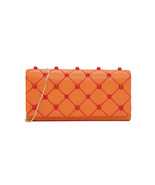 Charles & Keith Embellished Quilted Wallet Chain Clutch S Shoulder Bag Orange - $29.99