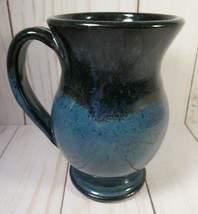 Studio Art Pottery 5&quot; Mug-Cup Two-Tone Blue Glaze Quality. - £10.11 GBP