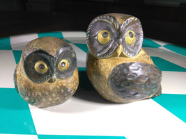Wonderful Vintage Mid Century Modern Owl Set • Art Pottery • Made in Japan - £15.65 GBP