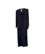 R&amp;M Richards Vintage Black Cocktail Evening Dress with Sequin Jacket Wom... - $28.00