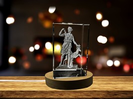LED Base included | Artemis 3D Engraved Crystal Keepsake/Gift/Decor/Collectible - £31.96 GBP+