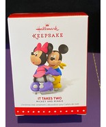 Hallmark 2015 Disney "It Takes Two" Mickey and Minnie Keepsake Ornament Crown Ex - $14.84