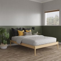Full-Size, Natural Dhp Lorriana 14&quot; Solid Pine Wood Platform Bed Frame. - £128.99 GBP