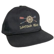 Daytona Beach Hat Cap Cotton Twill Snapback Black Nautical Sailing Sprin... - $14.99
