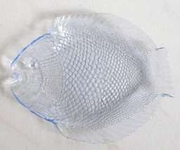 Pasabahce Sky Blue Pressed Glass Art Fish Large Dinner Serving Plate -Ma... - $365.60 MXN