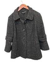 LAFAYETTE 148 Jacket Peacock Coat Wool Blend Charcoal Gray Black Size 8 - $79.19