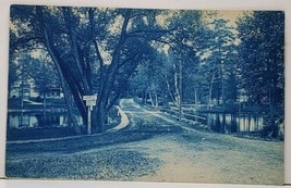 NH Near Wilmot Flat Potter Place Chase Pond Dam c1905 Cyanotype Pic Post... - £31.41 GBP