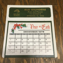 Vintage Christmas holiday desk advertising calendar fruit and flowers co... - $375.39 MXN
