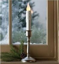 Plow &amp; Hearth, Battery-Operated Cordless Candle w/Auto Timer-Pewter (Silver) - £10.98 GBP