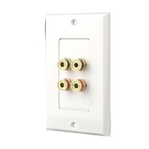 Pyle Home PHWP2 Four Post Binding/Banana Plug Wall Plate (White) - $24.63 CAD