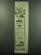 1949 Sabena Belgian Airlines Ad - Fly to Europe the luxury way - £14.78 GBP