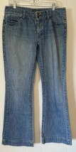 Eddie Bauer Bootcut Womens Jeans 10 Light Blue Wash Distressed Hem Doubl... - $24.63