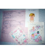 Vintage New Born Baby Cards &amp; Grand Rapids Osteopathic Hospital Receipts... - $6.84 CAD