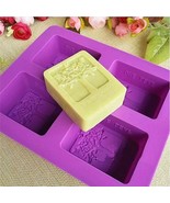 HOT Rectangle Silicone Soap Mold 4 Holes Tree Shape DIY Handmade Craft C... - £10.81 GBP