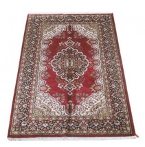 Dazzling 4x6 Hand Knotted Jammu Kashmir Silk Rug B-78427 - £1,482.24 GBP