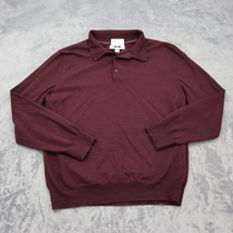 Joseph Abound Sweater Men XL Maroon Casual Lightweight Long Sleeve Polo ... - £17.89 GBP
