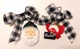 Ceramic Red Black &amp; White  Santa Bird Christmas Tree Ornaments Lot - $3.89