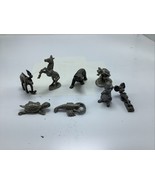 Pewter Lot of 8 Mini Figurine Horse Turtle Moose Mouse Bear squirrel Lob... - €21,31 EUR