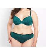 Lane Bryant CACIQUE Silky No Show THONG Lace Back Panty GREEN Plus 26/28... - $15.94