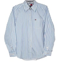Tommy Hilfiger Womens Shirt Size 8 Long Sleeve Button Up Collared Blue Stripe - £11.10 GBP