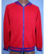 Vintage 70s SPORTSWEAR Acrylic Red &amp; Blue Ringer TRACK JACKET L HIP HOP ... - $1,295.30 MXN