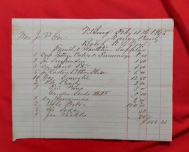 Mrs. J.P.Lee  Vicksburg, Warren County,MS Plantation Supplies 1865 Bill of Sale - £90.14 GBP