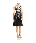 NEW Black Velvet Floral Embellished Dress Size 6 - £102.61 GBP