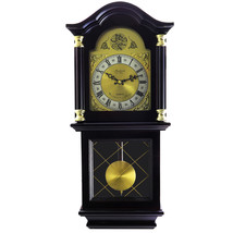 Bedford Clock Collection 26 Inch Chiming Pendulum Wall Clock in Antique Mahog... - $209.00