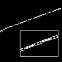 Vintage RETRO Womens  Rhinestone Bracelet Goldtone Links Narrow 1960s - $23.77