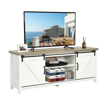 Costway TV Stand Media Center Console Cabinet Sliding Barn Door for TV&#39;s 60&quot; - £213.42 GBP