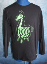 Fortnite Boys Black Green X Ray Lama Long Sleeve T-Shirt ~XXL(18)~ - £6.75 GBP