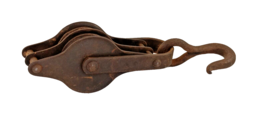 Vintage Cast Iron Farm Double Pulley Block and Tackle Unbranded - £6.33 GBP